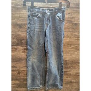 Levis 505 Boys Jeans Sz 7X  Straight Leg Medium Wash Blue Denim